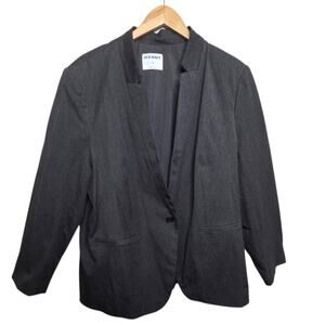 Old Navy Pixie Blazer Womens Plus 2X Smoke Gray One Button Stretch Career Office